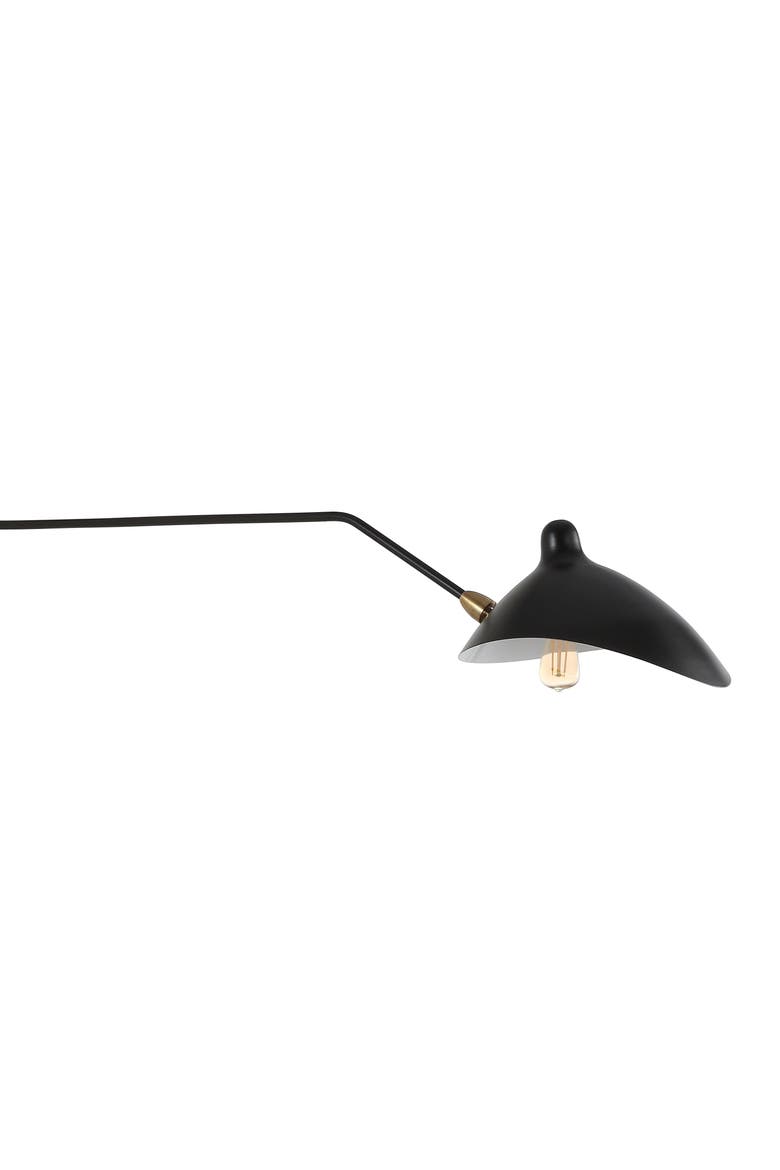 Frank 35" Iron Retro Swing LED Wall Sconce, Alternate, color, Black/Brass Gold