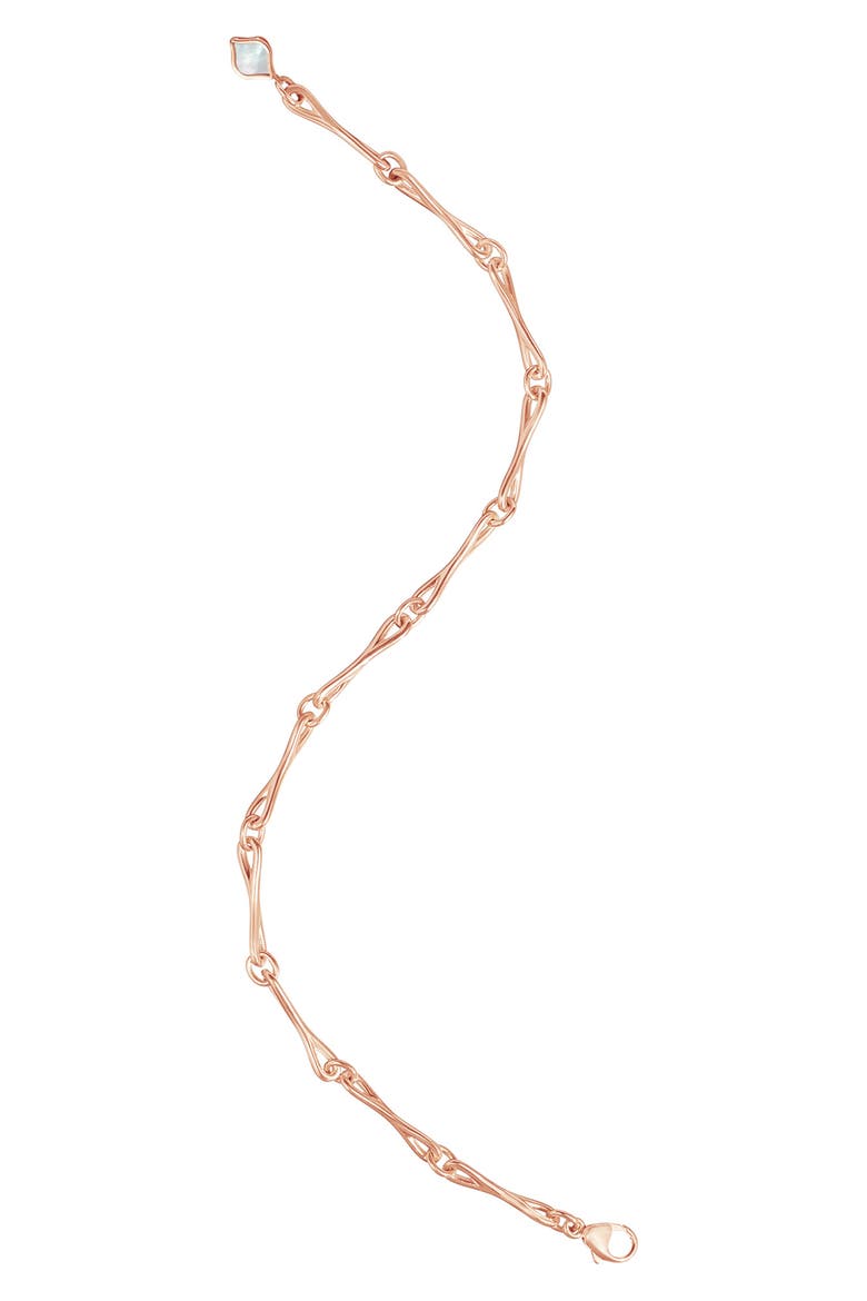 Small WaterDrop Link Bracelet, Main, color, 14K ROSE GOLD