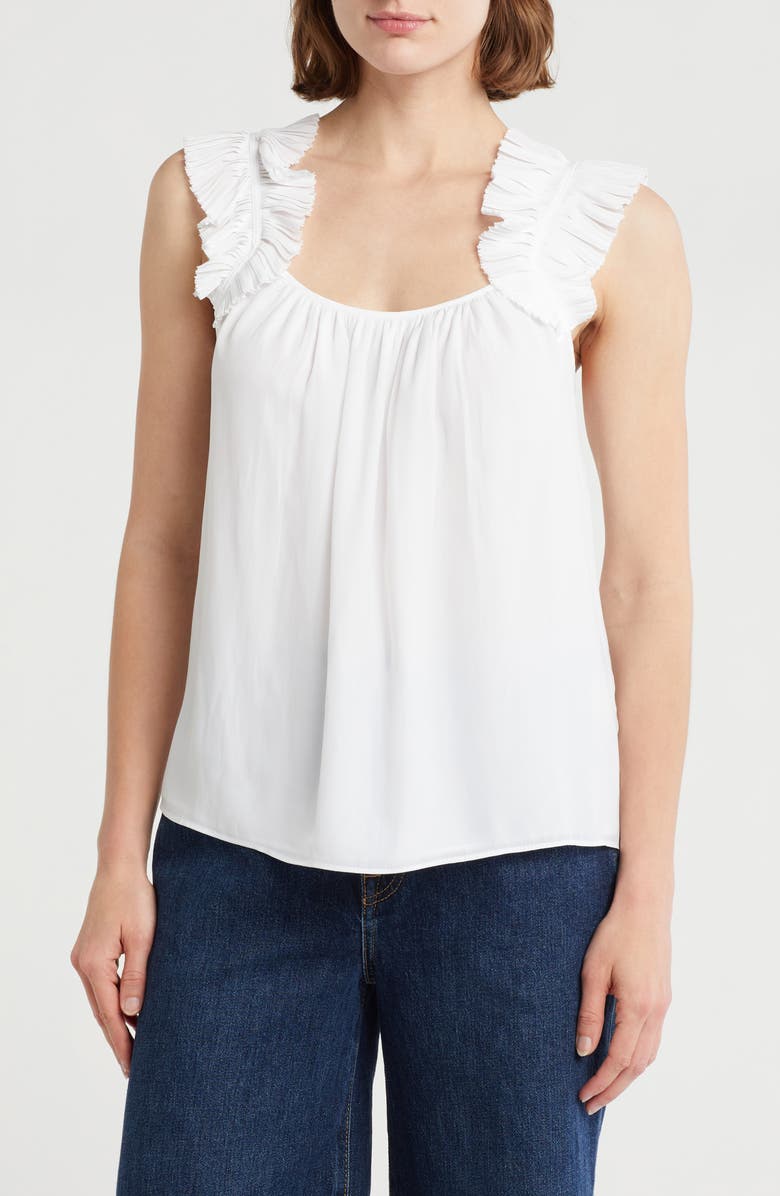 Ramy Brook Leah Ruffle Strap Tank, Main, color, White