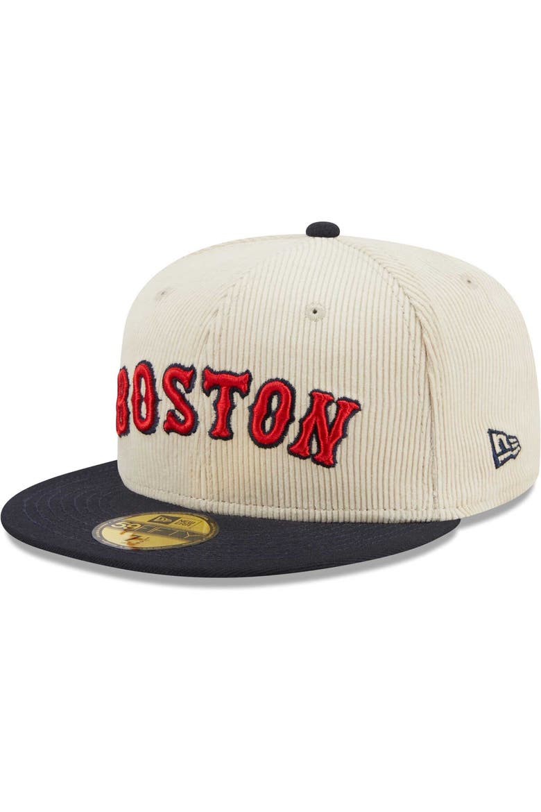 Men's New Era White Boston Red Sox  Corduroy Classic 59FIFTY Fitted Hat, Alternate, color, White
