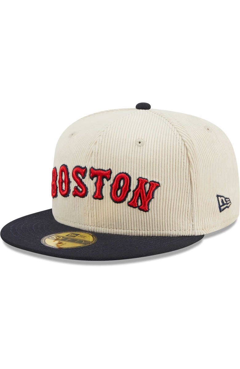 New Era Men's New Era White Boston Red Sox  Corduroy Classic 59FIFTY Fitted Hat, Alternate, color, 