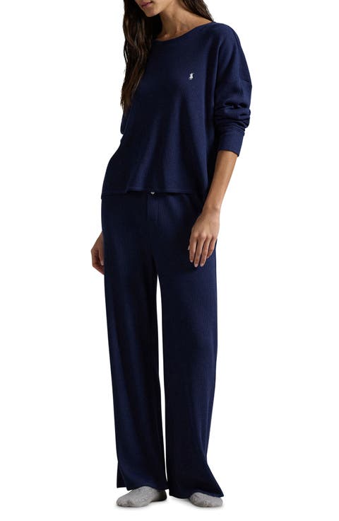 Stretch Cotton Blend Thermal Pajamas