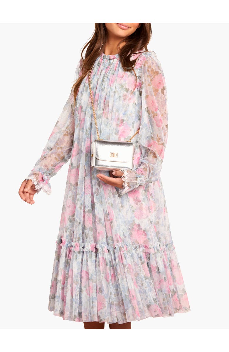 Needle & Thread Camille's Garden Long Sleeve Kids Dress, Main, color, Moonshine