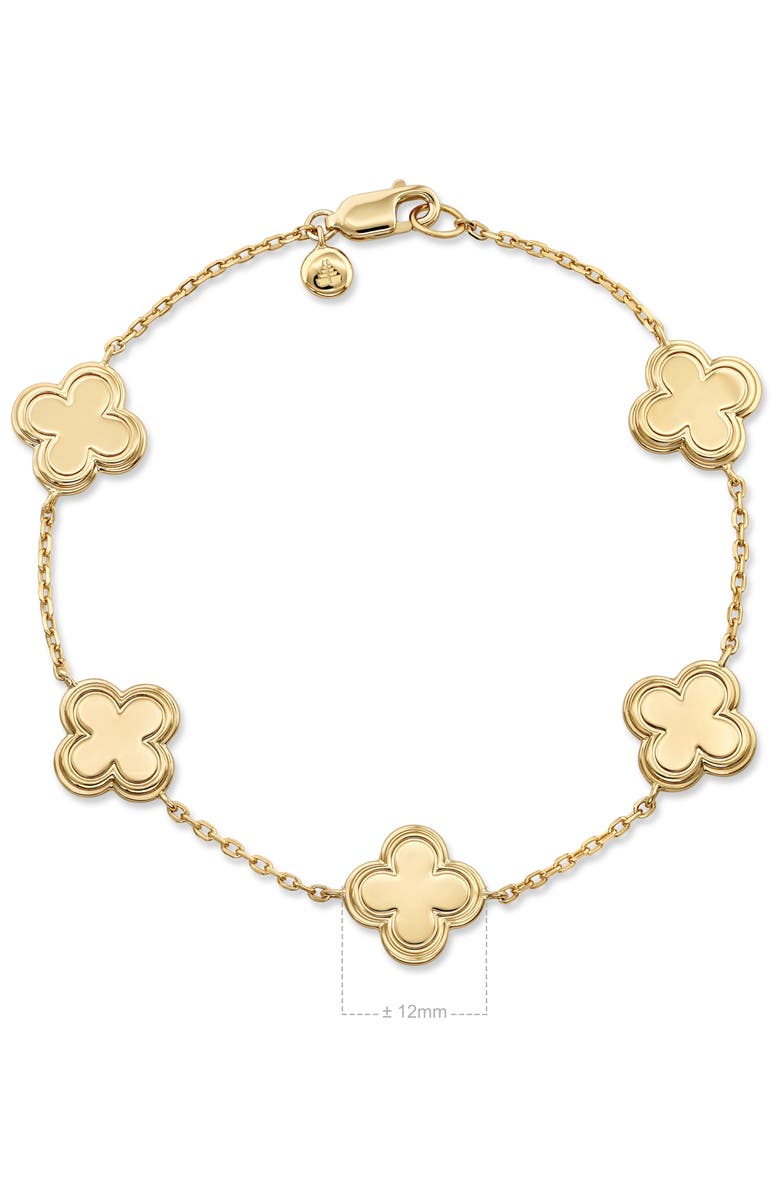 DEVATA Five Clover Chain Bracelet in Gold Plated Sterling Silver, Alternate, color, Yellow Gold