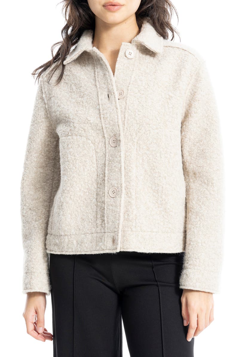 MAX STUDIO Faux Shearling Jacket, Alternate, color, Cream