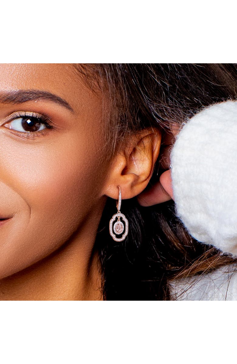 Julianna B. Morganite Dangle Earrings Rose-Silver, Alternate, color, Morganite