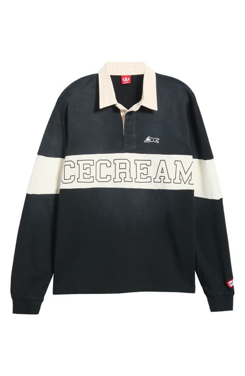 Ginger Stripe Cotton Polo Sweatshirt