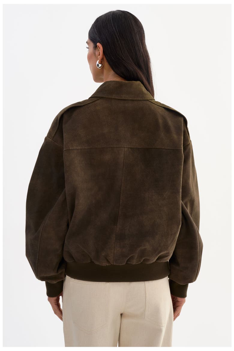 Trevanna | Suede Bomber Jacket, Alternate, color, Distressed Brown