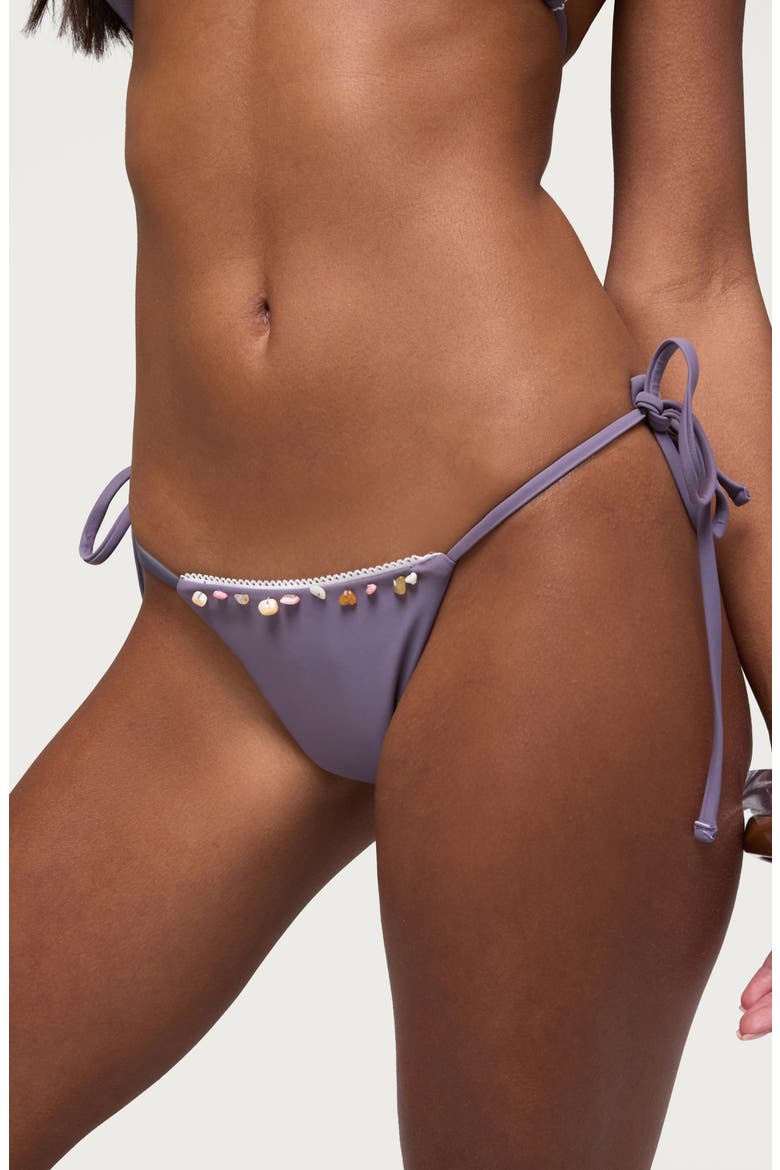 Helen Stone Side Tie Bikini Bottoms, Alternate, color, PURPLE