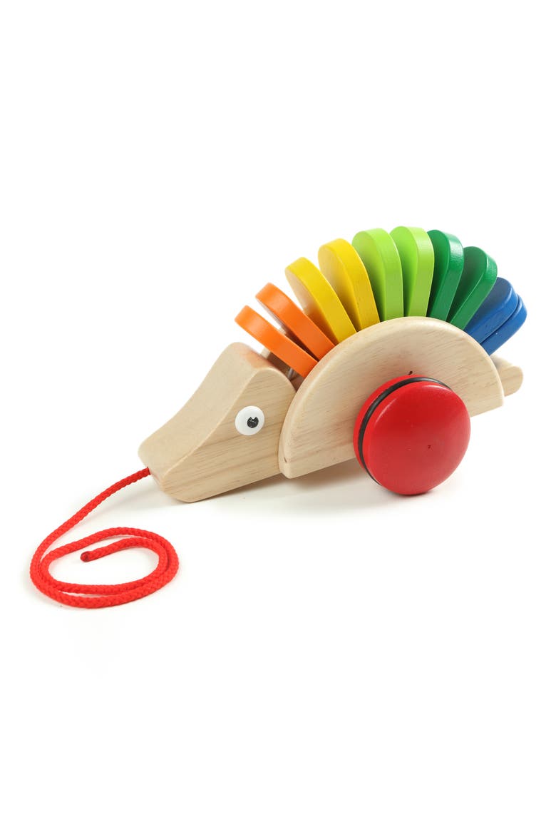 Wood Pull Along Toy Porcupine, Main, color, NO COLOR