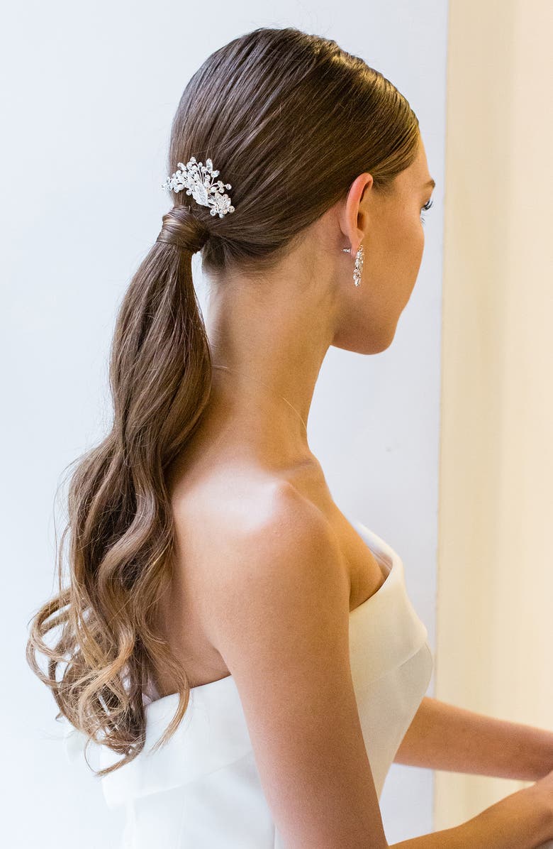 Brides & Hairpins Kalene Crystal & Freshwater Pearl Hair Comb, Alternate, color, Silver