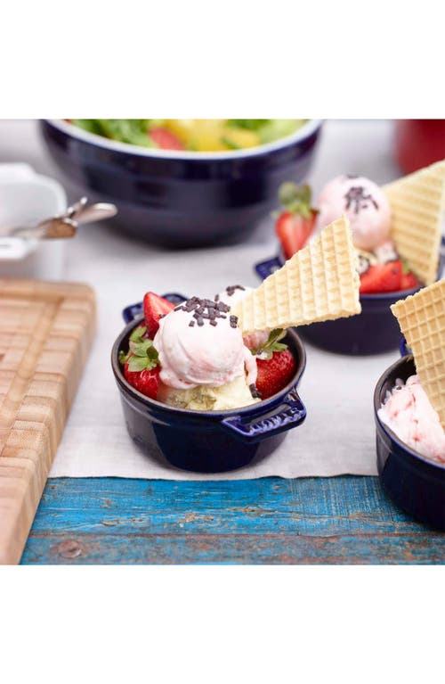 Staub Enameled Cast Iron 0.25-quart Mini Cocotte In Blue