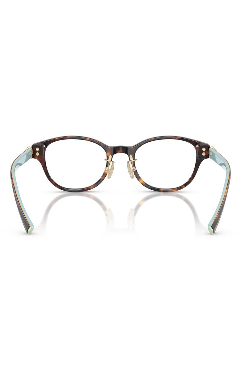 Tiffany & Co. 48mm Small Round Optical Glasses, Alternate, color, Havana
