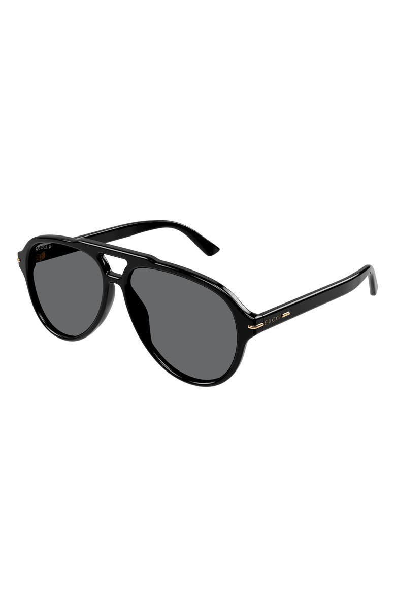 Gucci 58mm Aviator Sunglasses, Alternate, color,