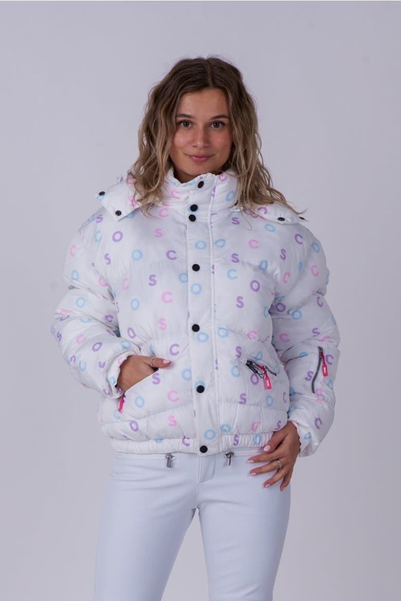 Chic Puffer Jacket - OOSC Print, Main, color, White