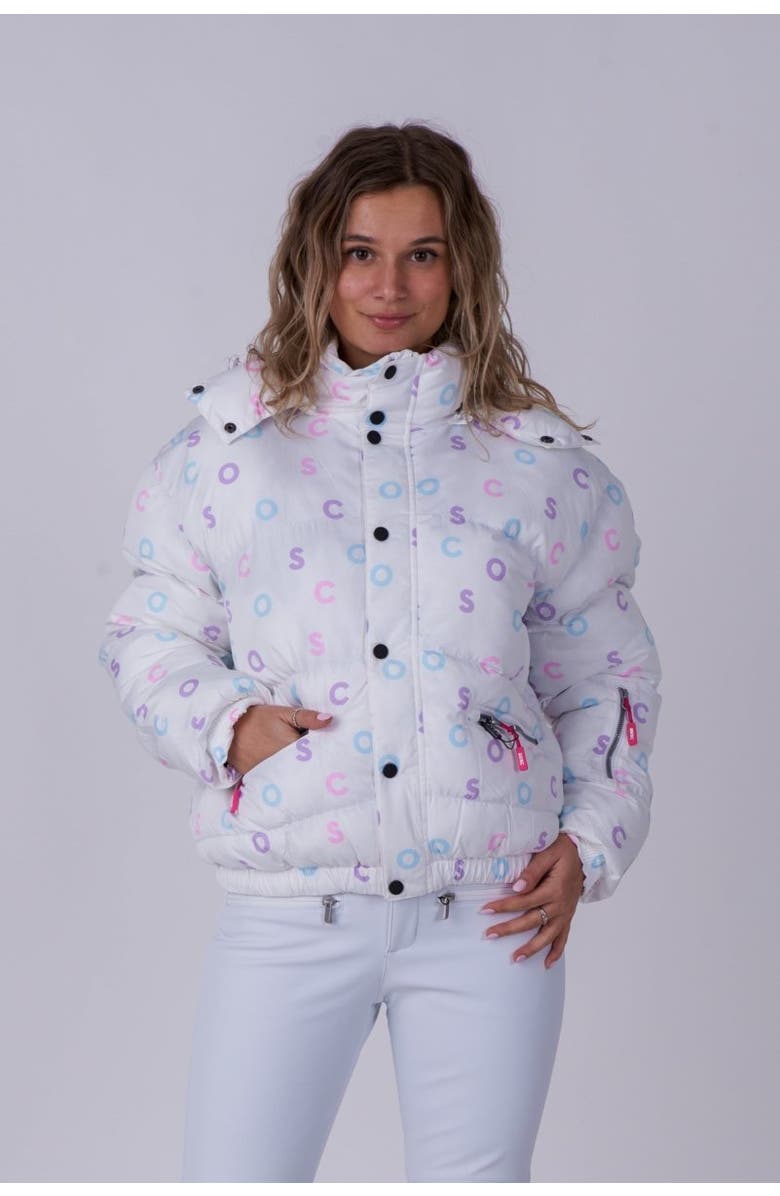 OOSC Chic Puffer Jacket - OOSC Print, Main, color, White