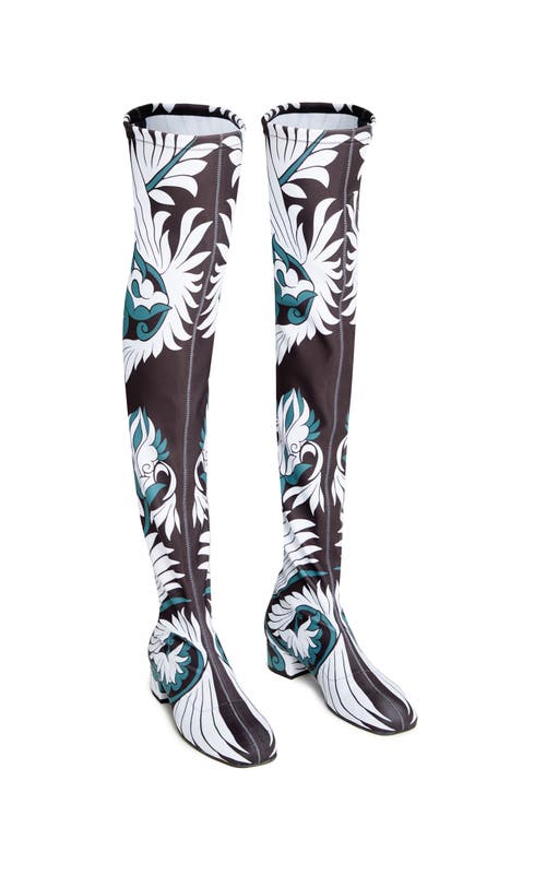 La Doublej Edie Graphic-print Boots In Mix Tiles Ottanio