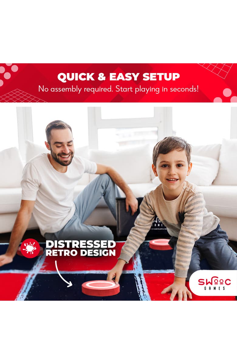 Swooc Games Giant Checkers & Tic Tac Toe Game, Alternate, color, Black, Red