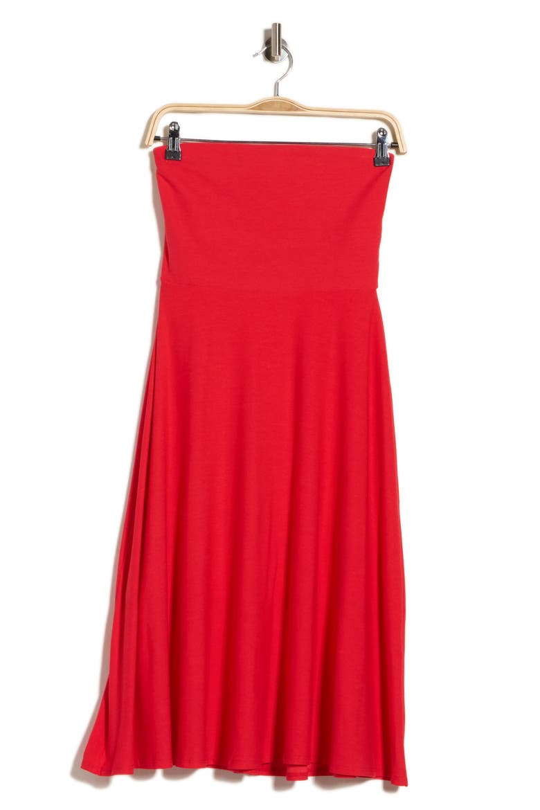 Featherweight Strapless Dress, Main, color, CANDY APPLE RED HEATHER