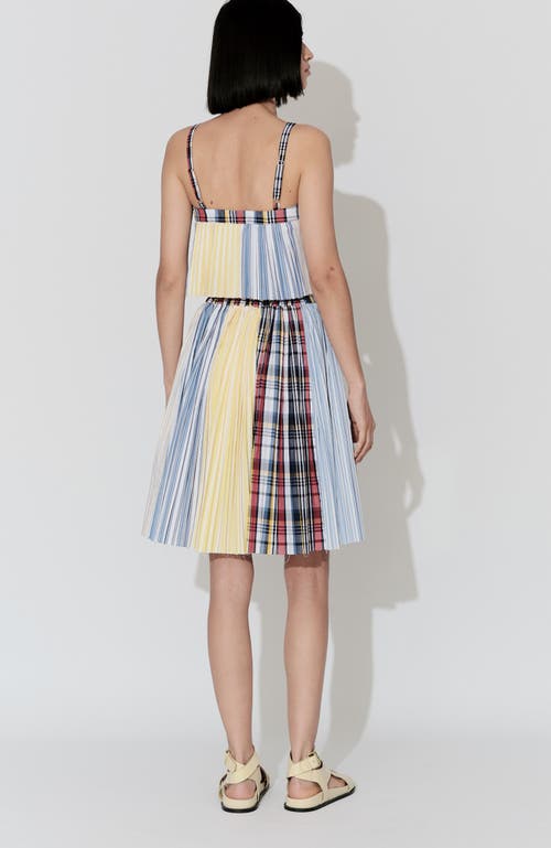 De Loreta Gabriela Spaghetti Strap Pleat Cotton Top In Multi