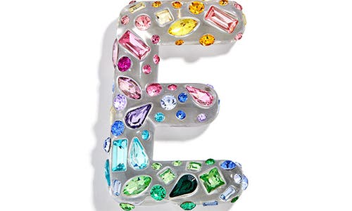 Baublebar Crystal Initial Key Ring Bag Charm In Gold