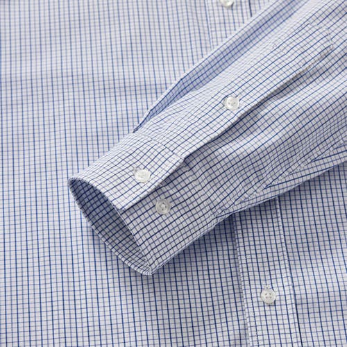 Regent Row Big And Tall Stanton Shirt Long Sleeve Button Down In White-blue-check