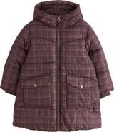 NEXT Kids' Check Longline Puffer Jacket