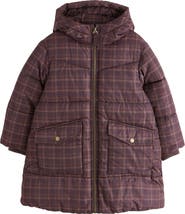 NEXT Kids' Check Longline Puffer Jacket