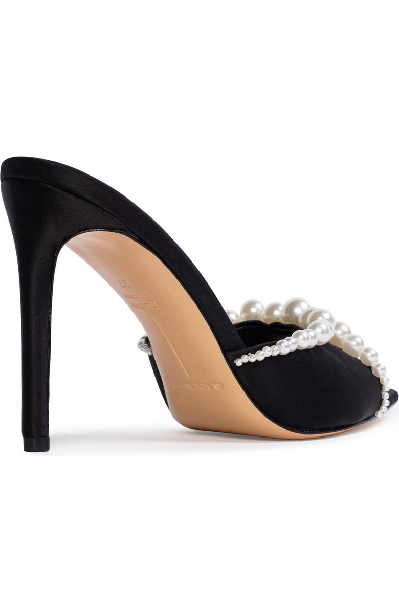 BLACK SUEDE STUDIO Gigi Pointed Toe Slide Sandal, Alternate, color, Black Satin