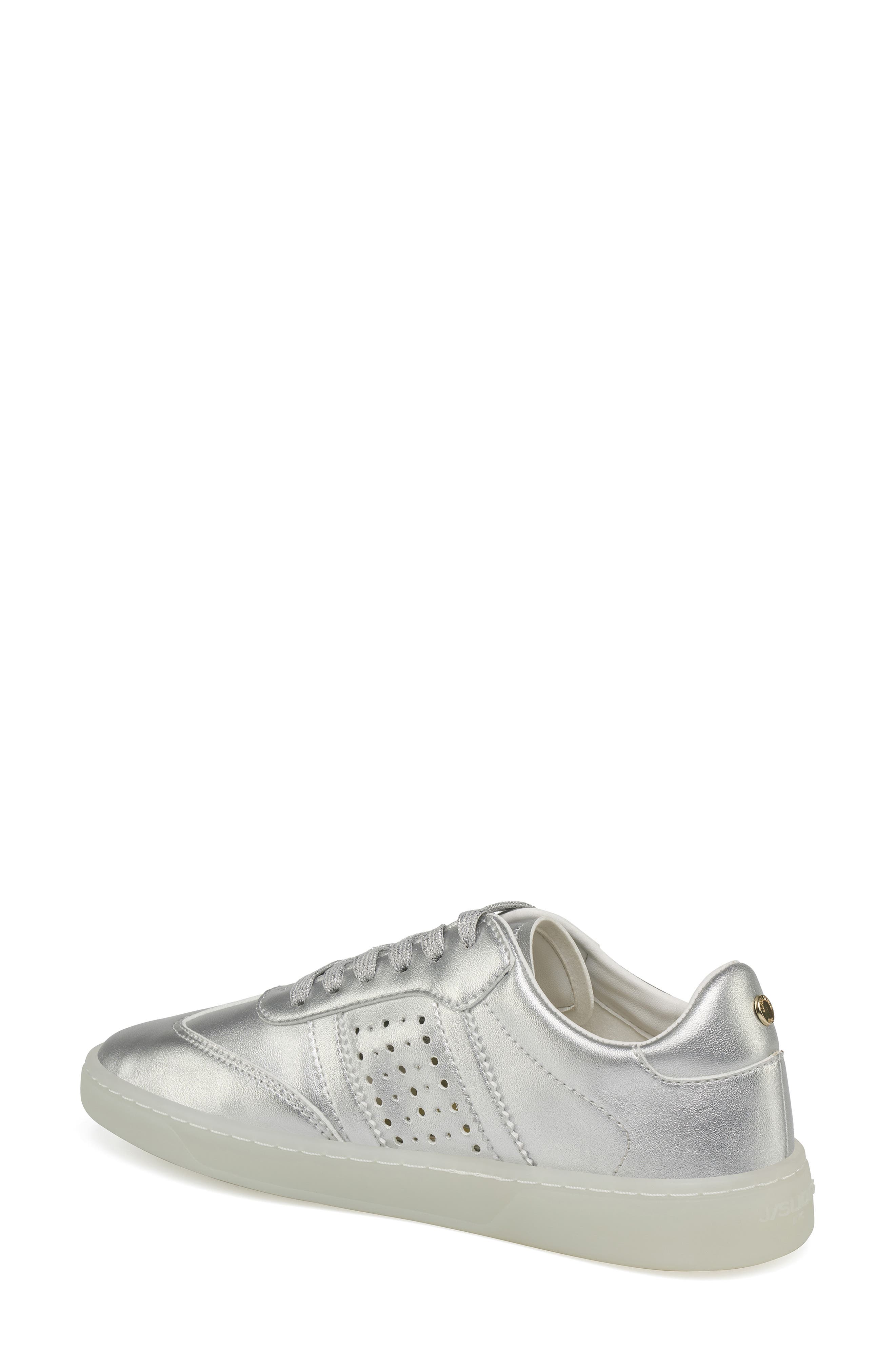 JSlides Hunter Leather Sneaker, Alternate, color, Silver