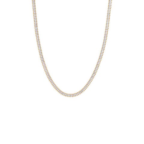 CZ Baguette All Around Tennis Necklace