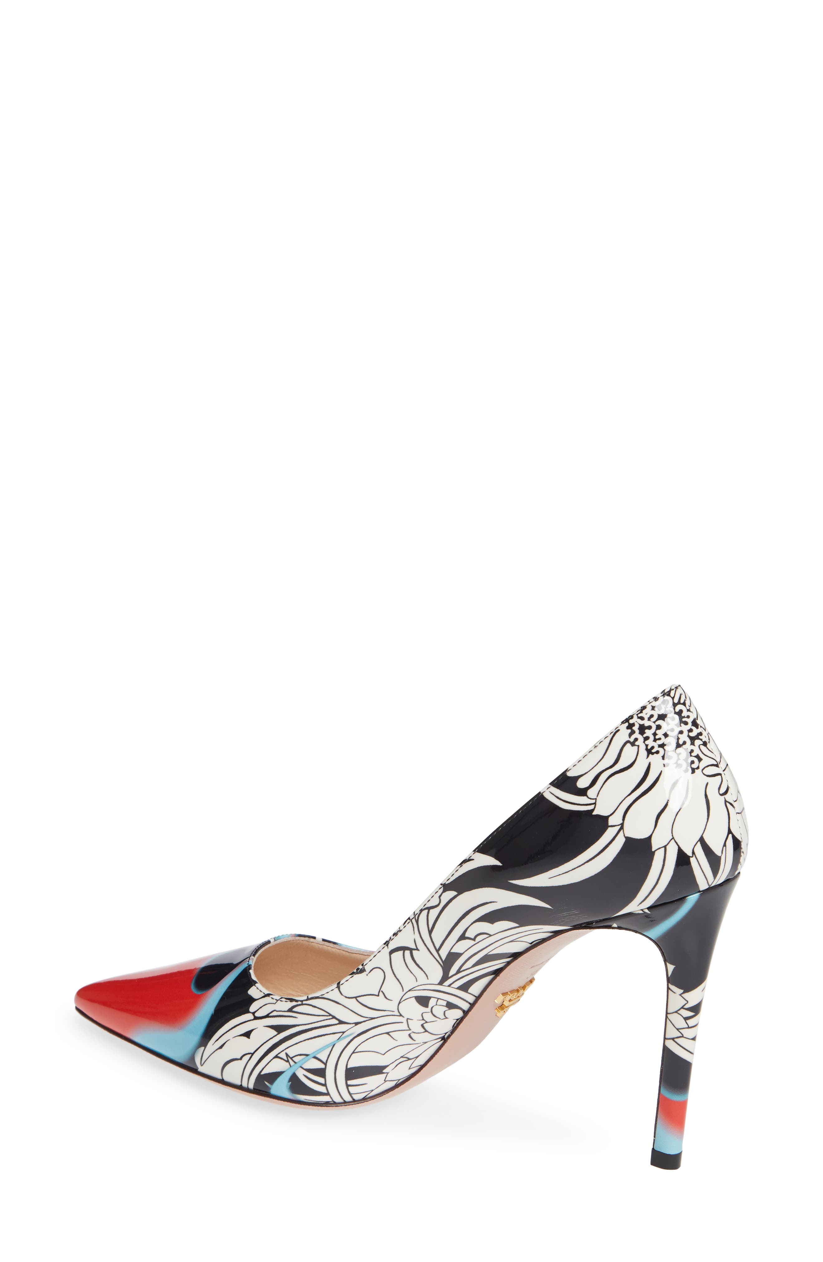 Prada Print Pointy Toe Pump, Alternate, color, 