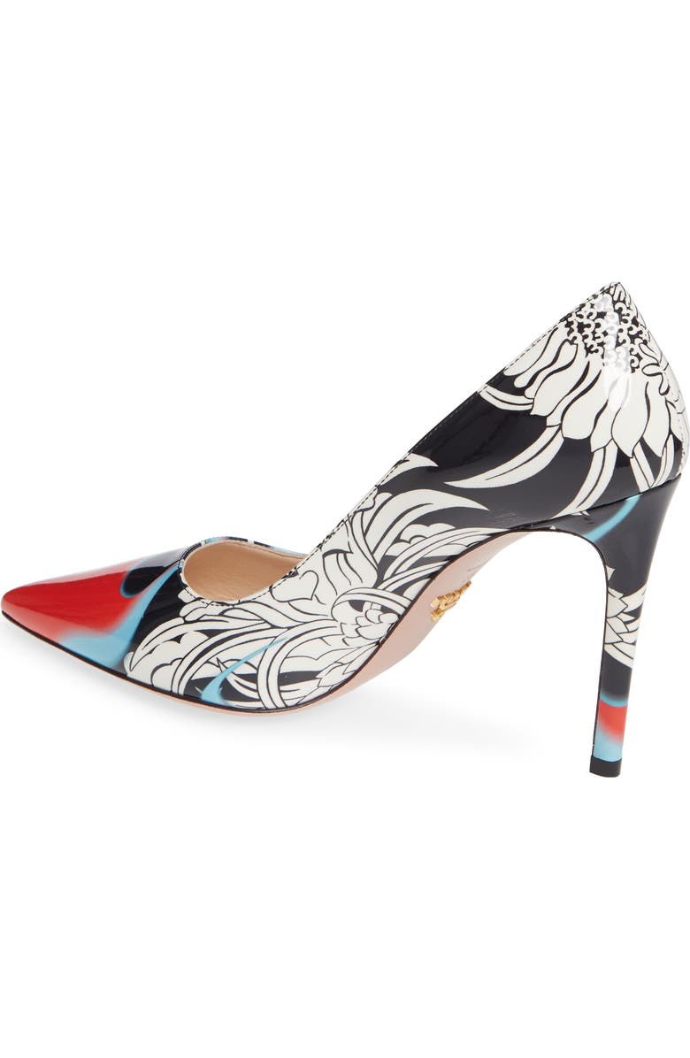 Prada Print Pointy Toe Pump, Alternate, color,