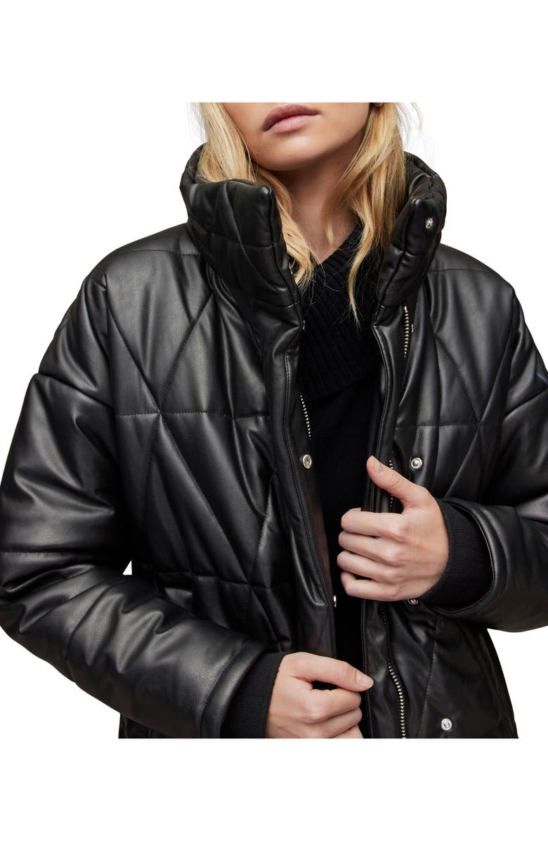 AllSaints Bon Faux Leather Puffer Jacket, Alternate, color, 
