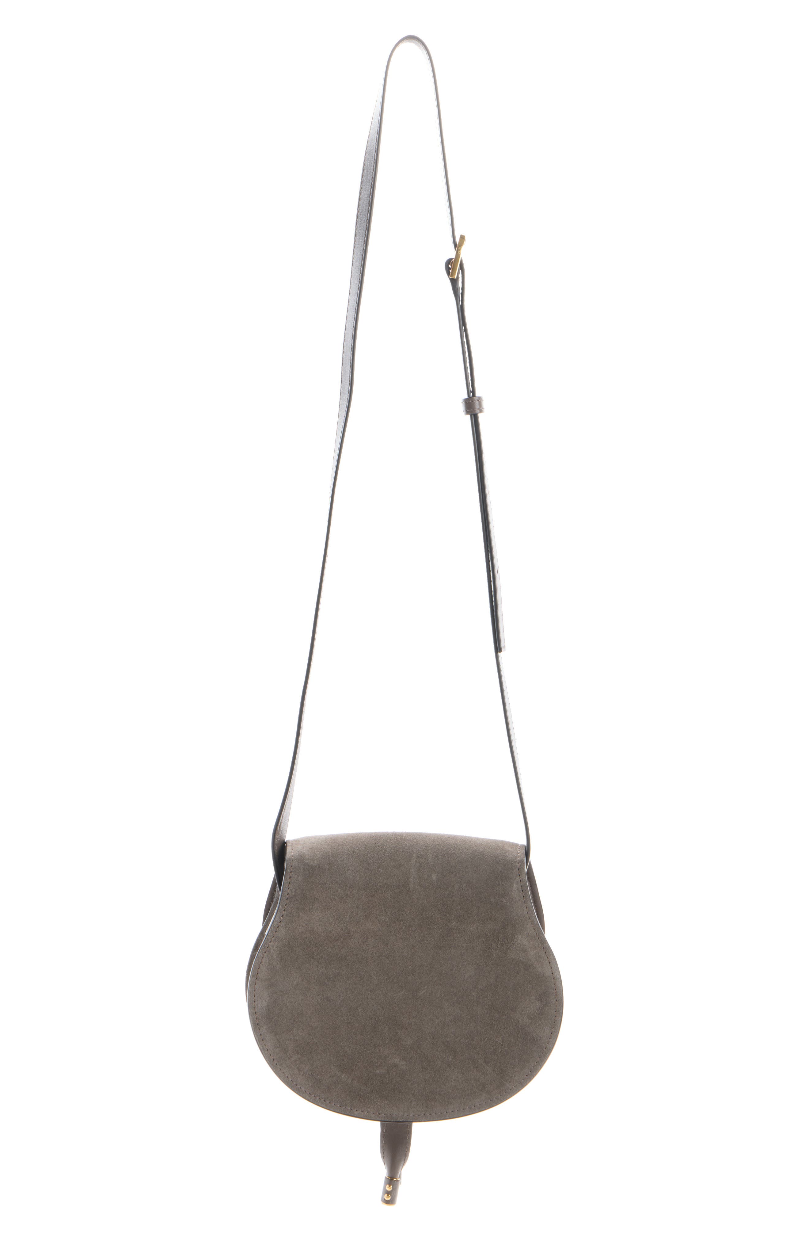 Marcie Suede Crossbody Bag, Alternate, color, NICKEL GREY