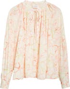 Cinq à Sept Malva Floral Split Neck Top