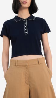 MANGO Whipstitch Polo Sweater