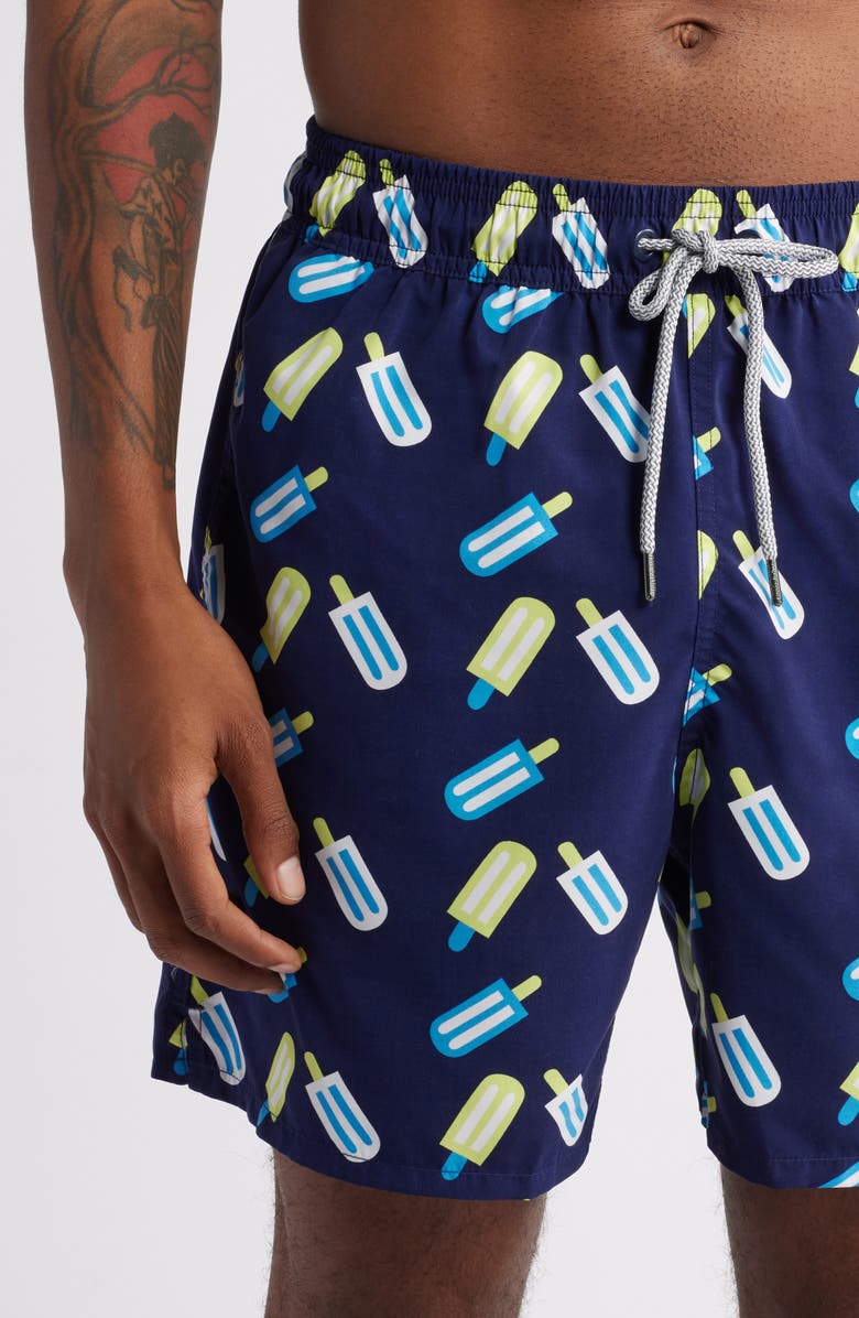 Tom & Teddy Lollies Print Performance Swim Trunks, Alternate, color, 