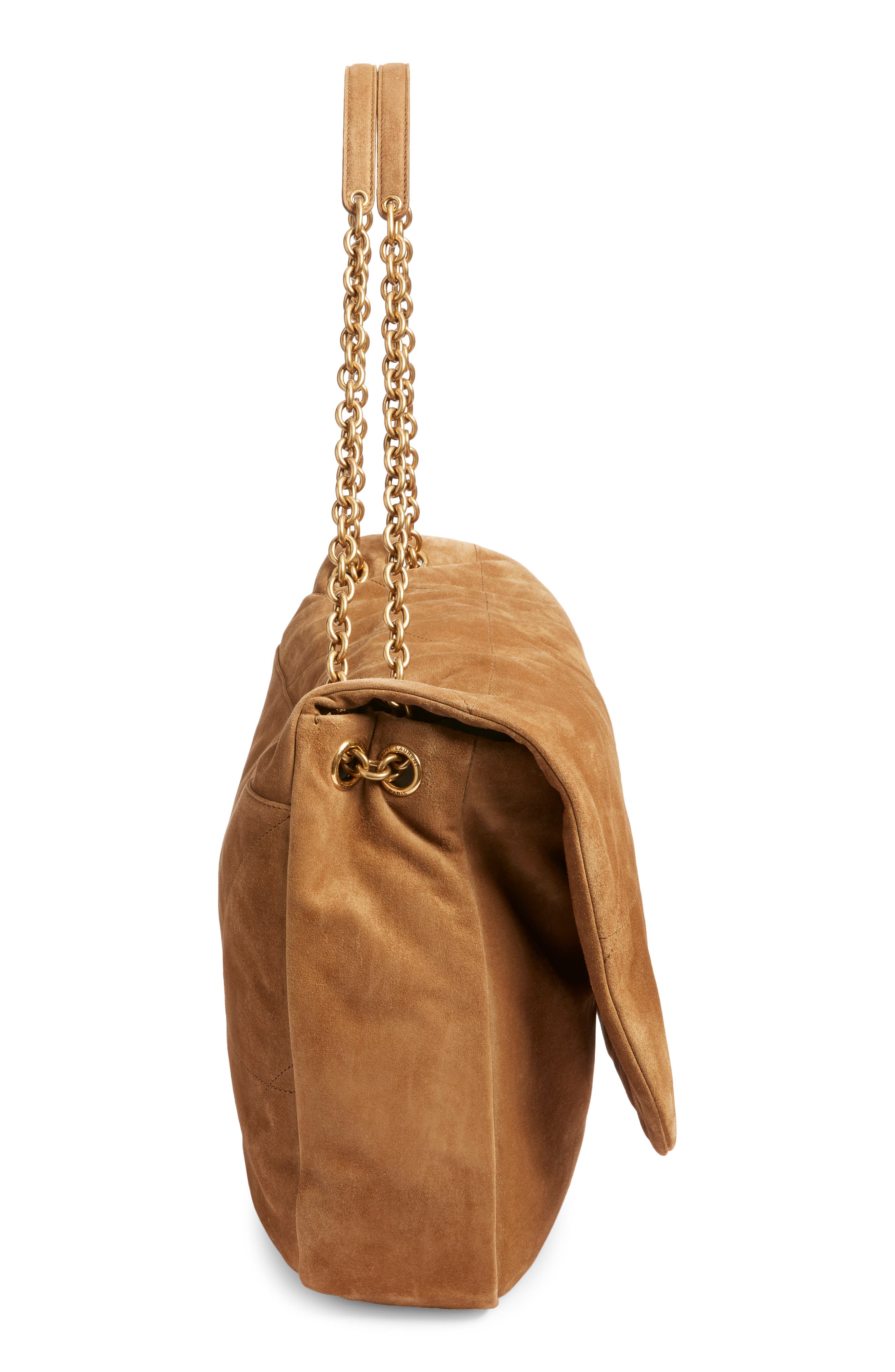 Saint Laurent Jamie 4.3 Patchwork Suede Shoulder Bag, Alternate, color, Golden Leaf