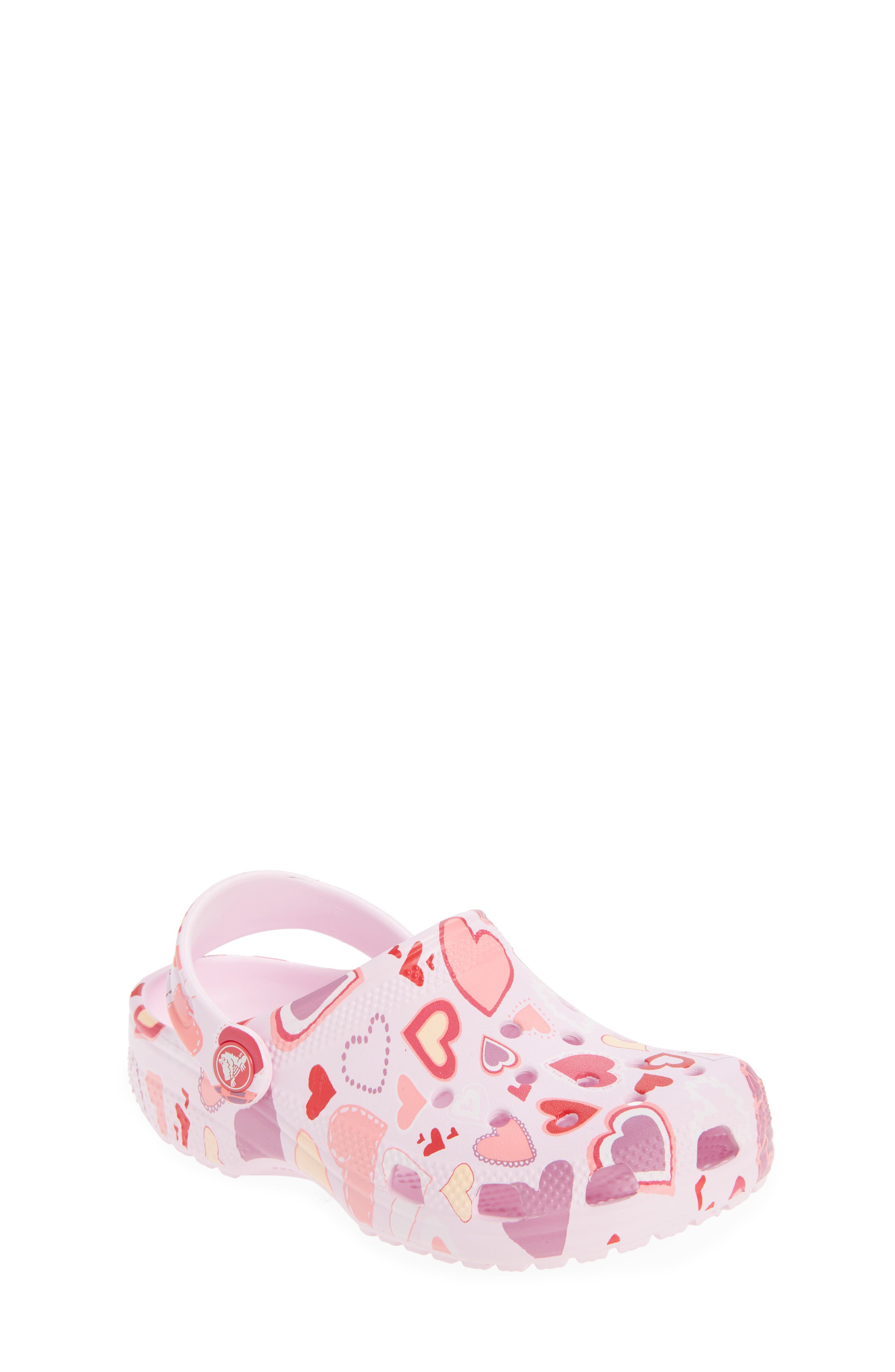 CROCS Kids' Classic Vday Clog, Main, color, Pink Milk/ Hearts