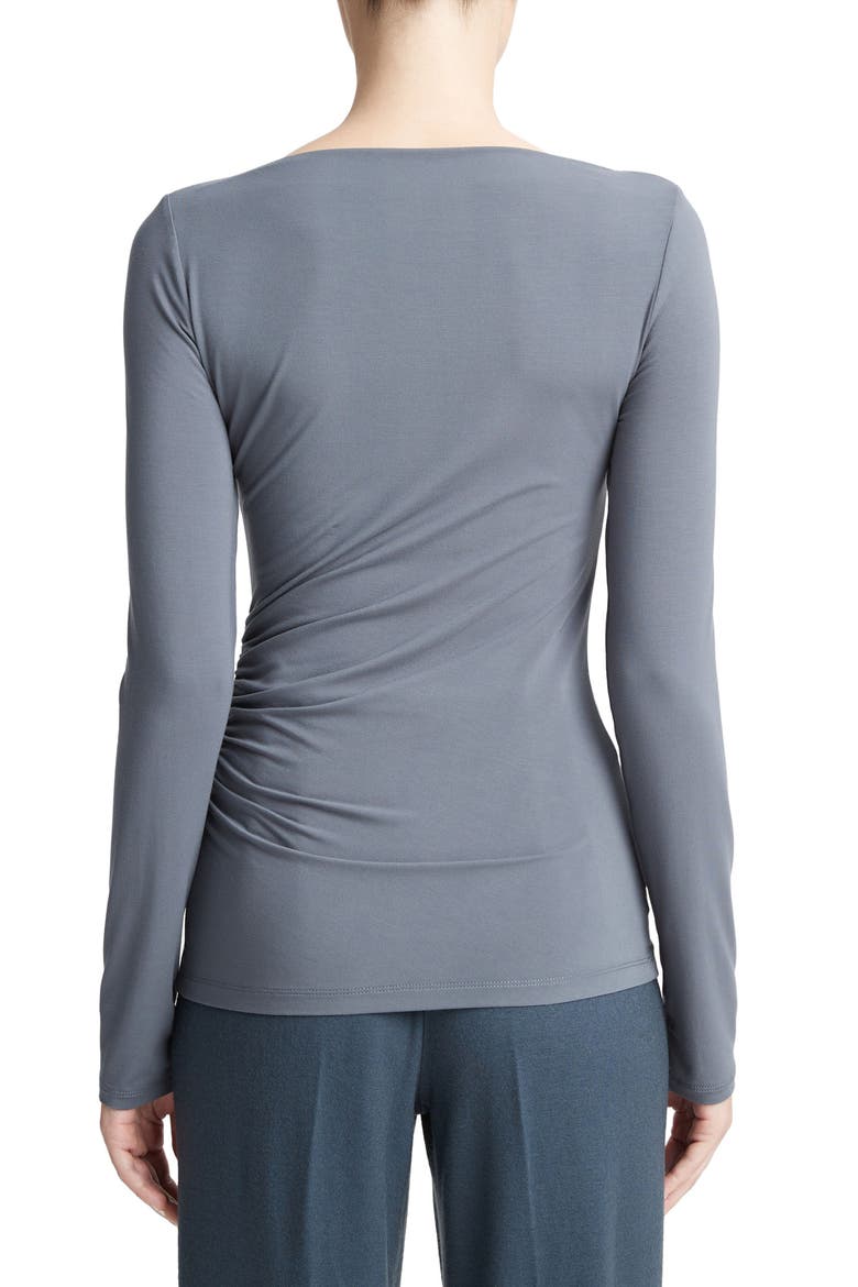 Bateau Neck Long Sleeve Top, Alternate, color, PACIFIC AZURE
