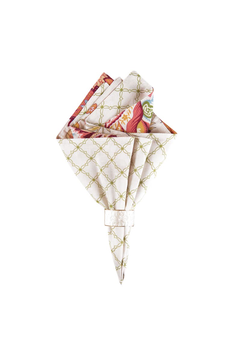 Bethany Cotton Reversible Napkin, Set of 6, Main, color, Pink