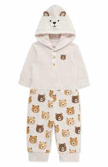 Little Me Bear Hooded Bodysuit & Joggers Set