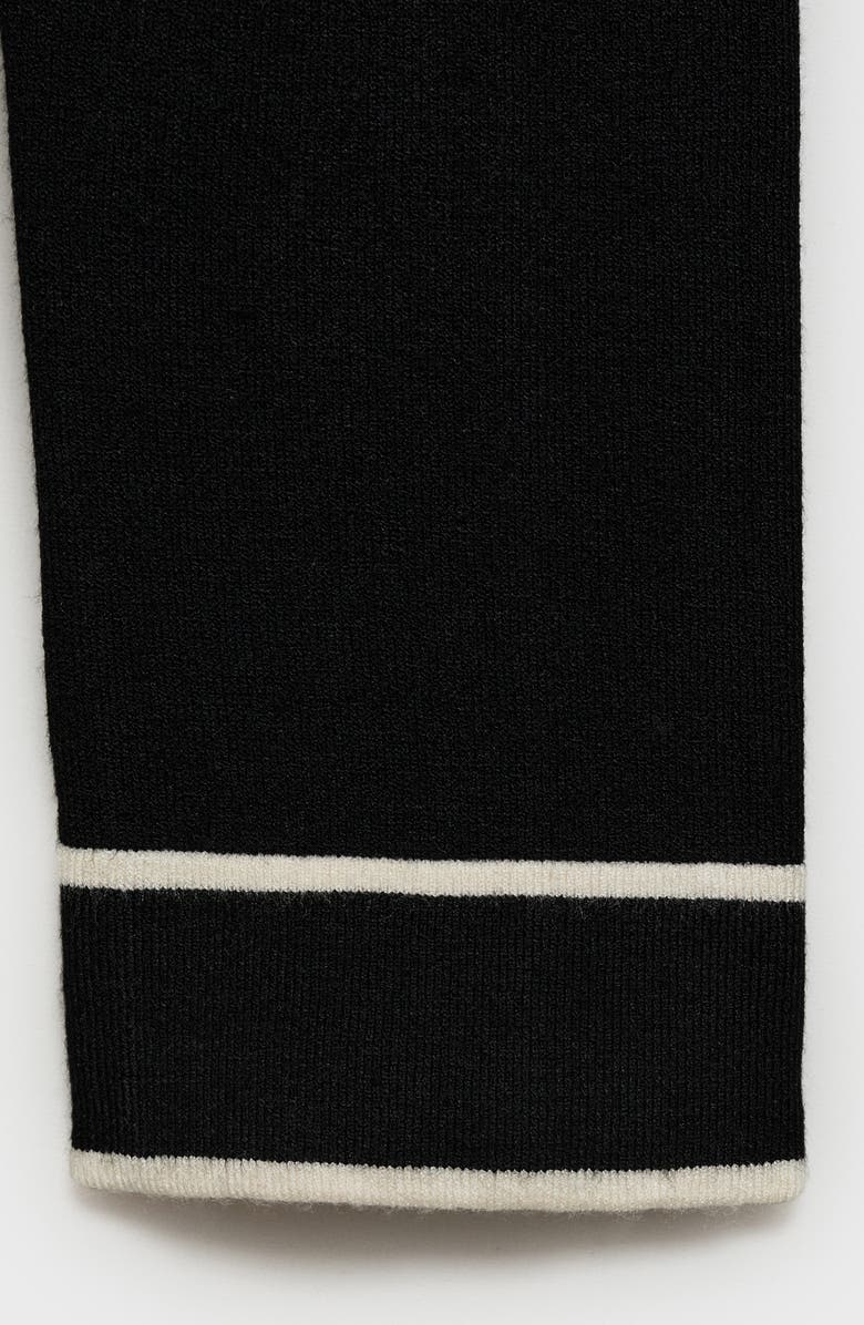 MANGO Contrast V-Neck Sweater, Alternate, color, Black