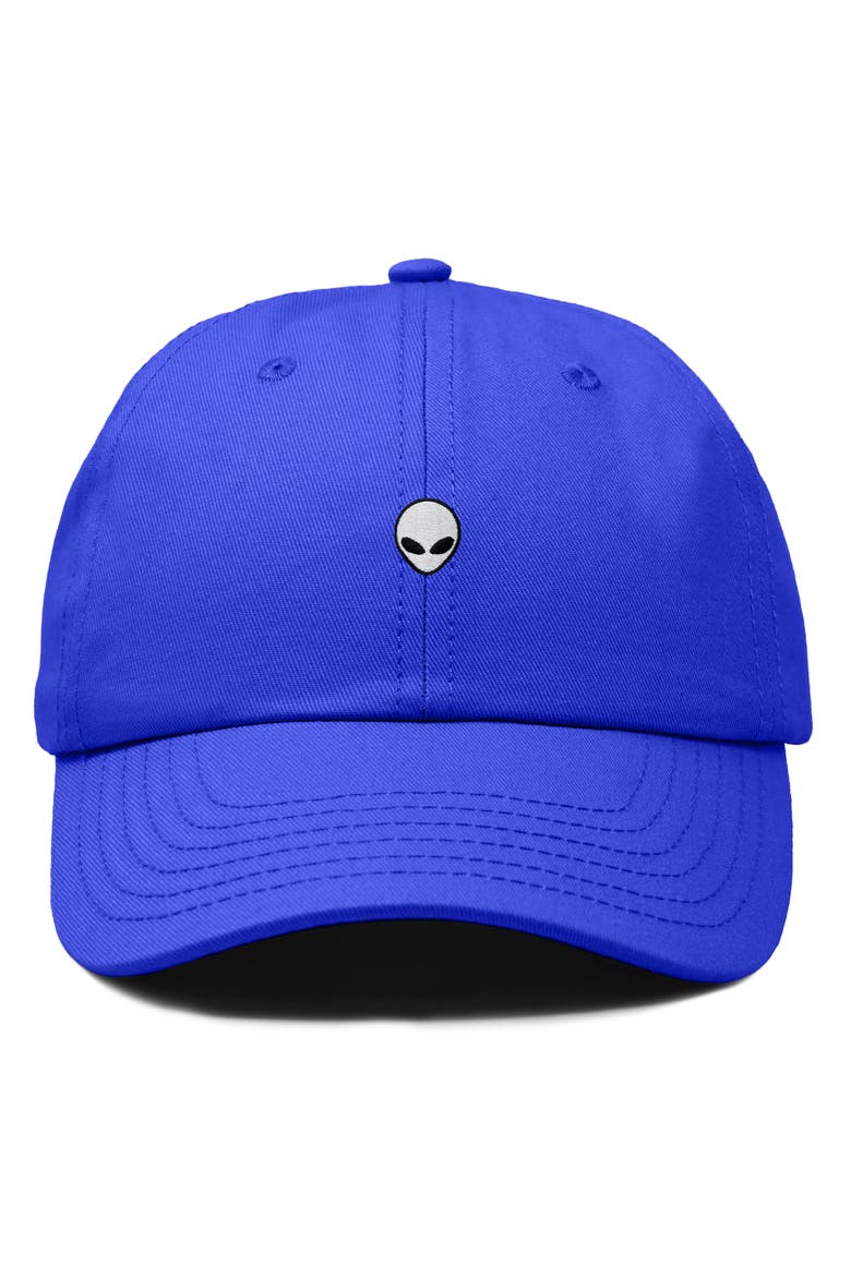 Mens Lil Alien Cotton Dad Cap, Main, color, Royal Blue