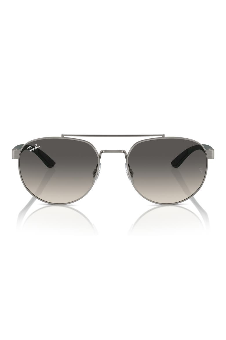 56mm Gradient Irregular Sunglasses, Main, color, GUNMETAL