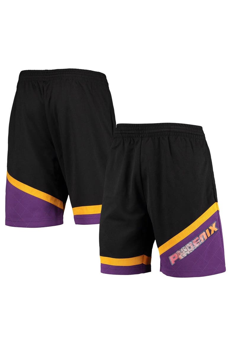 Men's Mitchell & Ness Black Phoenix Suns Hardwood Classics 75th Anniversary Swingman Shorts, Main, color, Black