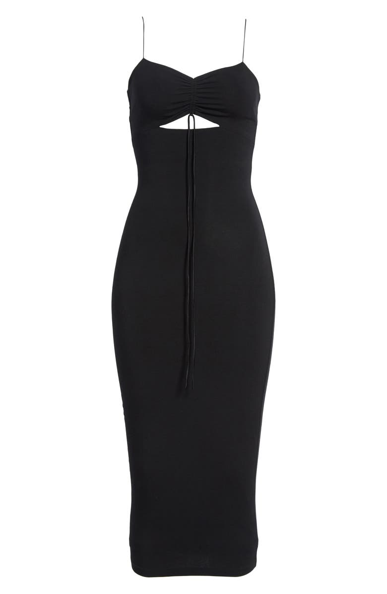 alexanderwang.t T by Alexander Wang Cutout Stretch Jersey Midi Dress, Alternate, color, 