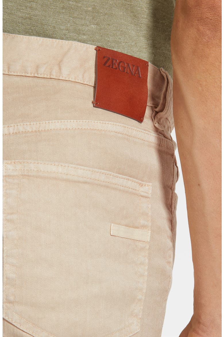 Roccia Linen & Cotton Stretch Twill Slim Fit Jeans, Alternate, color, IUTA BEIGE