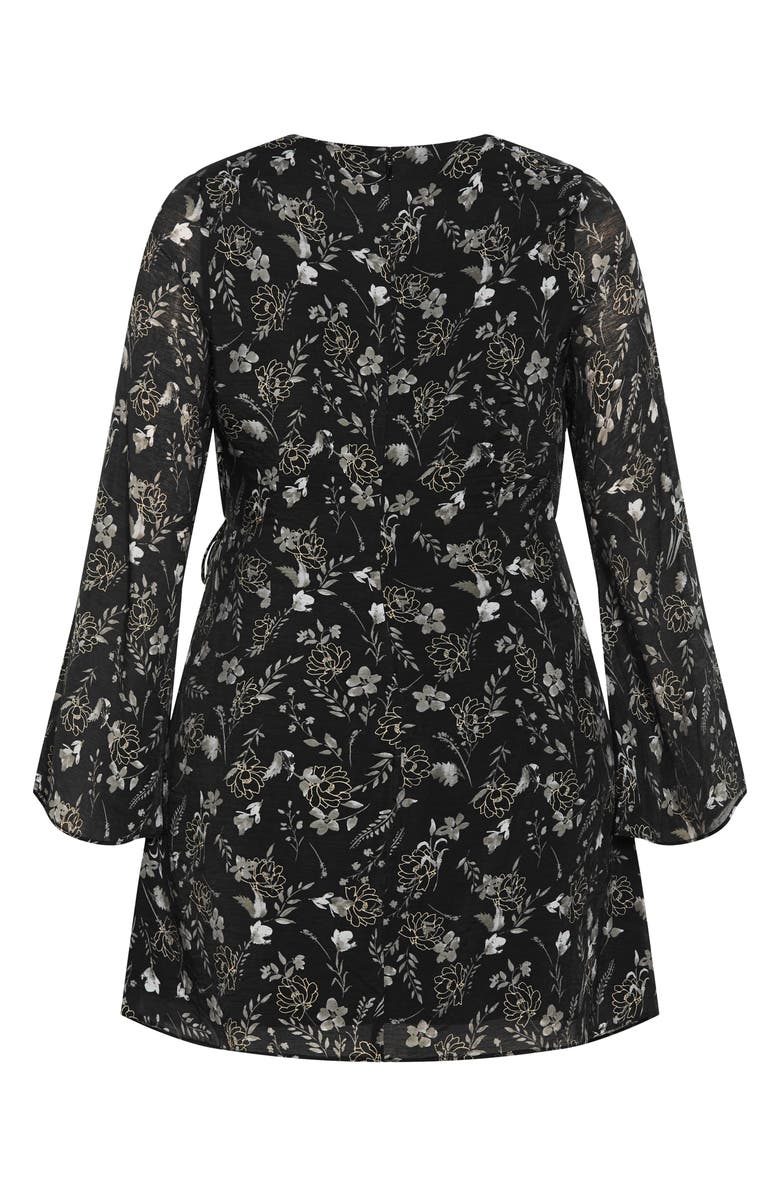 City Chic Emmie Long Sleeve Cocktail Dress, Alternate, color, 